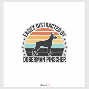 Dobermann Pinscher Vintage Sunset Grafisch T-shirt Sticker