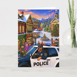 Dobermann Politiehond Vakantie Feestdagen Kaart