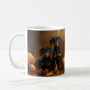 Dobermann Puppy Autumn Delight Pompoen Koffiemok