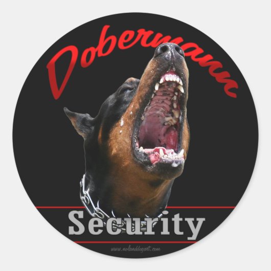 Dobermann Security Ronde Sticker (Voorkant)