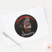 Dobermann Security Ronde Sticker (Envelop)