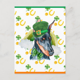 Dobermann Shamrock St. Patricks Day Feestdagenkaart