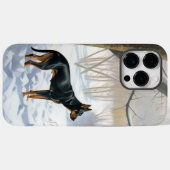 Dobermann Sneeuwt het Kerstmis Case-Mate iPhone Case (Achterkant (horizontaal))