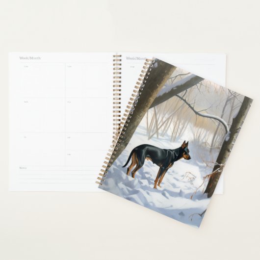Dobermann Sneeuwt het Kerstmis Planner (Display)