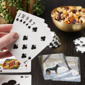 Dobermann Sneeuwt Kerstmis Pokerkaarten (Insitu)