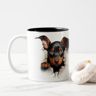 Dobermann tweekleurige koffiemok