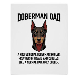 Dobermann Vader Vintage Gravure Hond Liefhebber Sh Perfect Poster