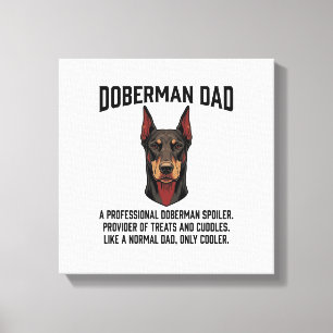 Dobermann Vader Vintage Gravure Hond Liefhebber T- Canvas Afdruk