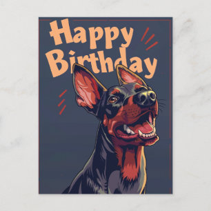 Dobermann Verjaardag Briefkaart
