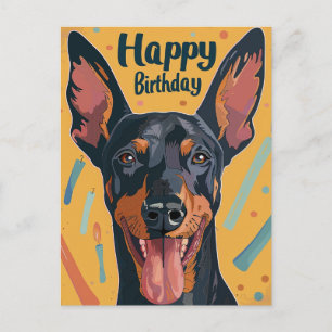Dobermann Verjaardag Briefkaart