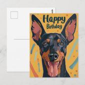 Dobermann Verjaardag Briefkaart (Voorkant / Achterkant)