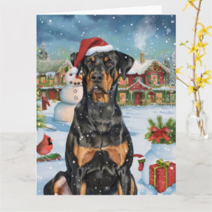 Dobermann Winter Wonderland Kerstvreugde Kaart