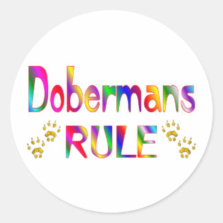 Dobermans Rule Ronde Sticker