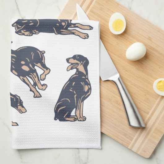 Dobes Doing Dobe Stuff Theedoek (Quarter Fold)