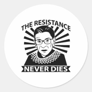 Dobetterdesignsco RBG Ruth Byder Ginsburg Resist L Ronde Sticker
