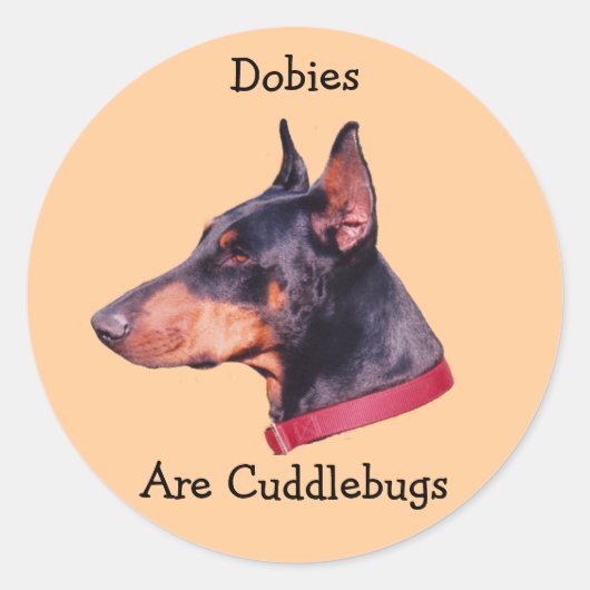 Dobies are Cuddlebugs Doberman Pinscher Sticker (Voorkant)