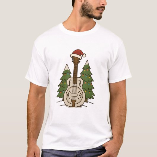 Dobro Christmas – Festive Guitar Holiday Design T-shirt (Voorkant)