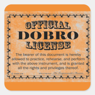 Dobro License Square Sticker