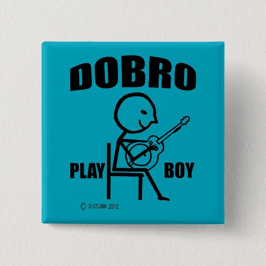 Dobro Play Boy Vierkante Button 5,1 Cm (Voorkant)