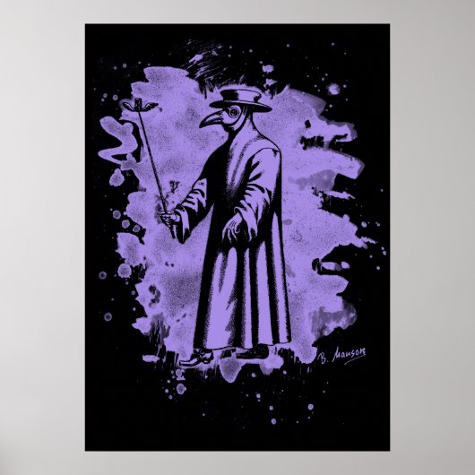 Doc beak - Plague doctor – bleached violet Poster (Voorkant)
