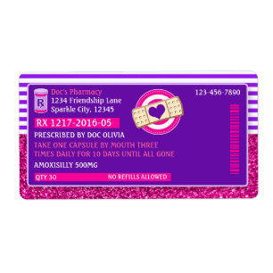 Doc Prescription Bouteille Étiquette Étiquette de 