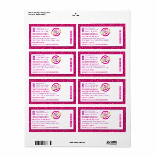 Doc Voorschrift Flesetiketten Sparkle Etiket (Full Sheet)