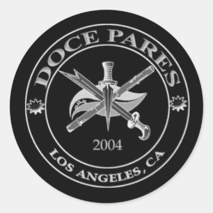 doce pares logo zwart ronde sticker