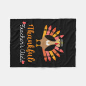 Docent Aide Thanksgiving Herfst Schattige Turkije  Fleece Deken (Voorkant (Horizontaal))