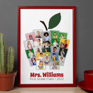 Docent Apple Collage Teacher's Gift 22 Foto's Poster