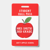 Docent Apple Hall Pass of badkamerpas Badge (Achterkant)