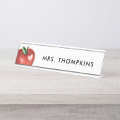 Docent Apple Hart Rode Waterverf Bureau Naambordje (Voorkant)
