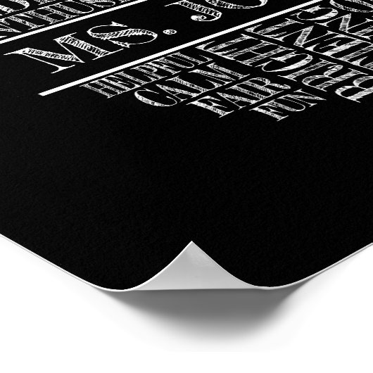 Docent Apple Typografie Zwart-wit Poster (Hoek)