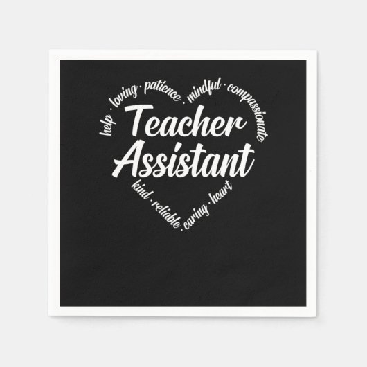 Docent Assistent docent assistent Hart Word Clo Servet (Voorkant)