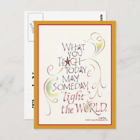 Docent bedankt Post Kaart (Voorkant / Achterkant)