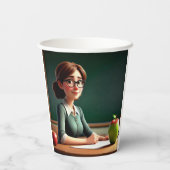 Docent bij Apple Papieren Bekers (Achterkant)