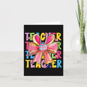 Docent Bunny Coquette Bow Pencil Bunny Paasdag Kaart