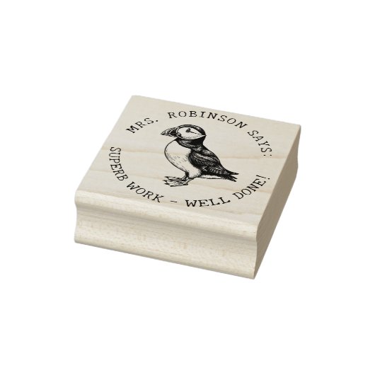 Docent Creëer Uw Atlantische Puffin Uitstekend Wer Rubberstempel (Stempel)