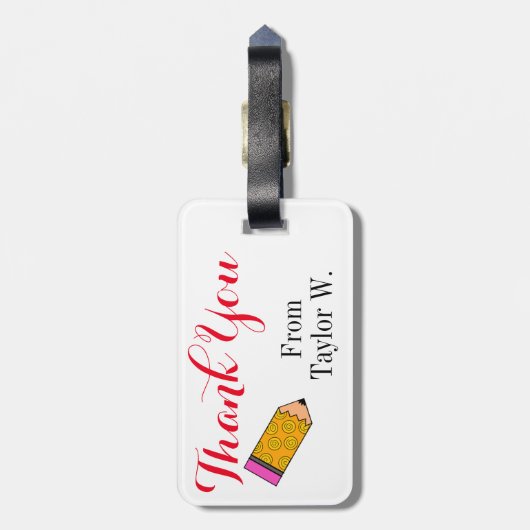 Docent Dank u Bagagelabels (Achterkant verticaal)