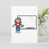 Docent en whiteboarduitnodiging kaart (Staand voorkant)