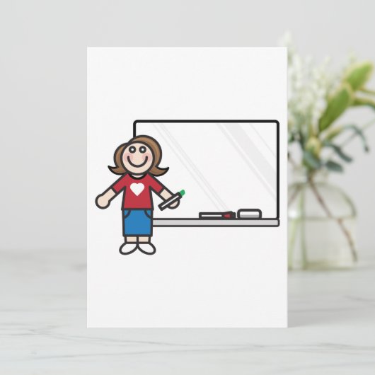 Docent en whiteboarduitnodiging kaart (Staand voorkant)