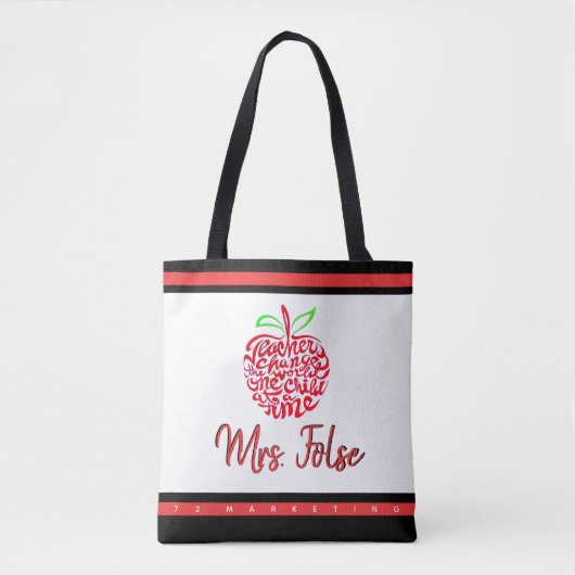 Docent Gift Tas Apple Student Custom School (Voorkant)