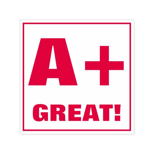 Docent Grading Stamp: A +, GEWELDIG! Zelfinktende Stempel (Design)
