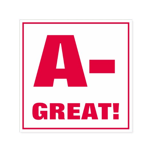 Docent Grading Stamp: A-, GEWELDIG! Zelfinktende Stempel (Design)
