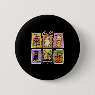 Docent Halloween Shirt Soky Ghost Reading Hallowe Ronde Button 5,7 Cm