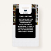 Docent-ID-Kaart | Black Collage School ID Kaart Badge (Achterkant)