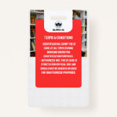 Docent-ID-Kaart | Red Collage School ID Kaart Badge (Achterkant)