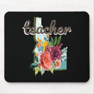Docent Idaho Waterverf Flower Schattige Educator Muismat