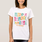 Docent middelbare school | Kleurrijke Retro Custom T-shirt (Voorkant)