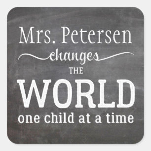 Docent naam citaat bookplate schoolbibliotheek lab vierkante sticker