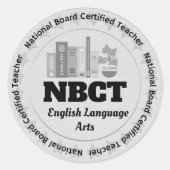Docent NBCT English Language Arts gecertificeerd Ronde Sticker (Voorkant)